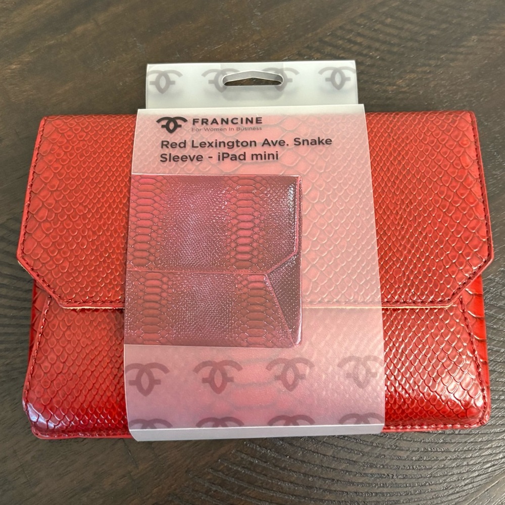 Francine Red Lexington Ave Snake Sleeve for IPad Mini and 7” Tablets